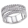 0.48 CT. T.W. Diamond Multi-Row Crossover Ring in Sterling Silver