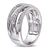 0.48 CT. T.W. Diamond Multi-Row Crossover Ring in Sterling Silver