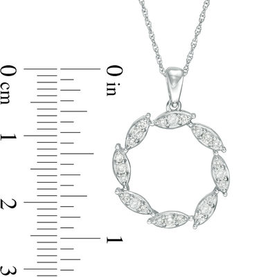 0.33 CT. T.W. Diamond Marquise Circle Pendant in 10K White Gold