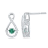 Thumbnail Image 0 of Unstoppable Love™ Lab-Created Emerald and 0.09 CT. T.W. Diamond Infinity Drop Earrings in Sterling Silver