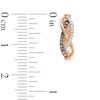 0.20 CT. T.W. Champagne and White Diamond Infinity Hoop Earrings in 10K Rose Gold