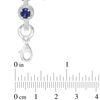 Thumbnail Image 1 of 5.0mm Lab-Created Blue Sapphire and 0.09 CT. T.W. Diamond Circle Link Bracelet in Sterling Silver - 7.25"