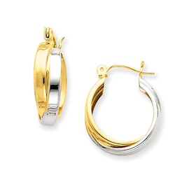 Overlapping Hoop Earrings in 14K Two-Tone Gold