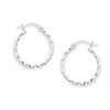 Thumbnail Image 0 of 2.0 x 15.0mm Twisted Hoop Earrings in 14K White Gold