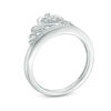 Thumbnail Image 1 of 0.15 CT. T.W. Diamond Heart Tiara Ring in Sterling Silver