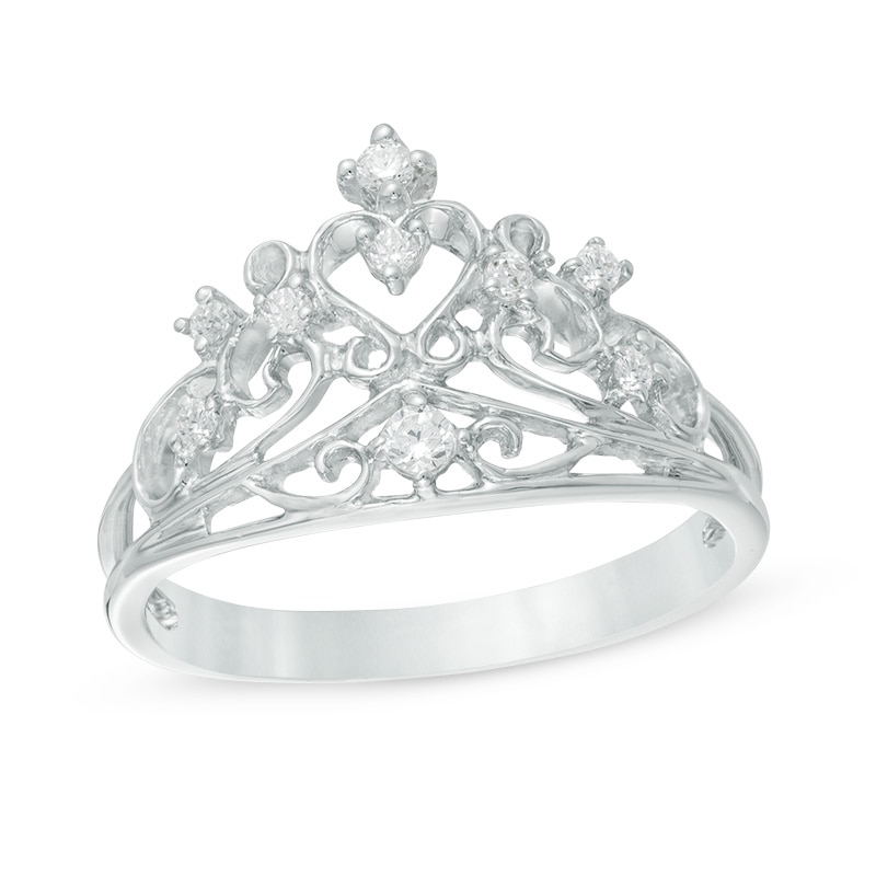 0.12 CT. T.W. Diamond Crown Ring in Sterling Silver|Peoples Jewellers