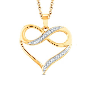 0.05 CT. T.W. Diamond Heart with Infinity Pendant in 10K Gold