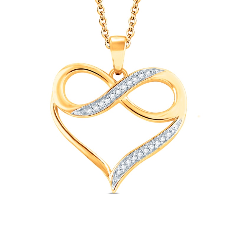 0.05 CT. T.W. Diamond Heart with Infinity Pendant in 10K Gold|Peoples Jewellers