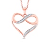 Thumbnail Image 0 of 0.04 CT. T.W. Diamond Heart with Infinity Pendant in 10K Rose Gold
