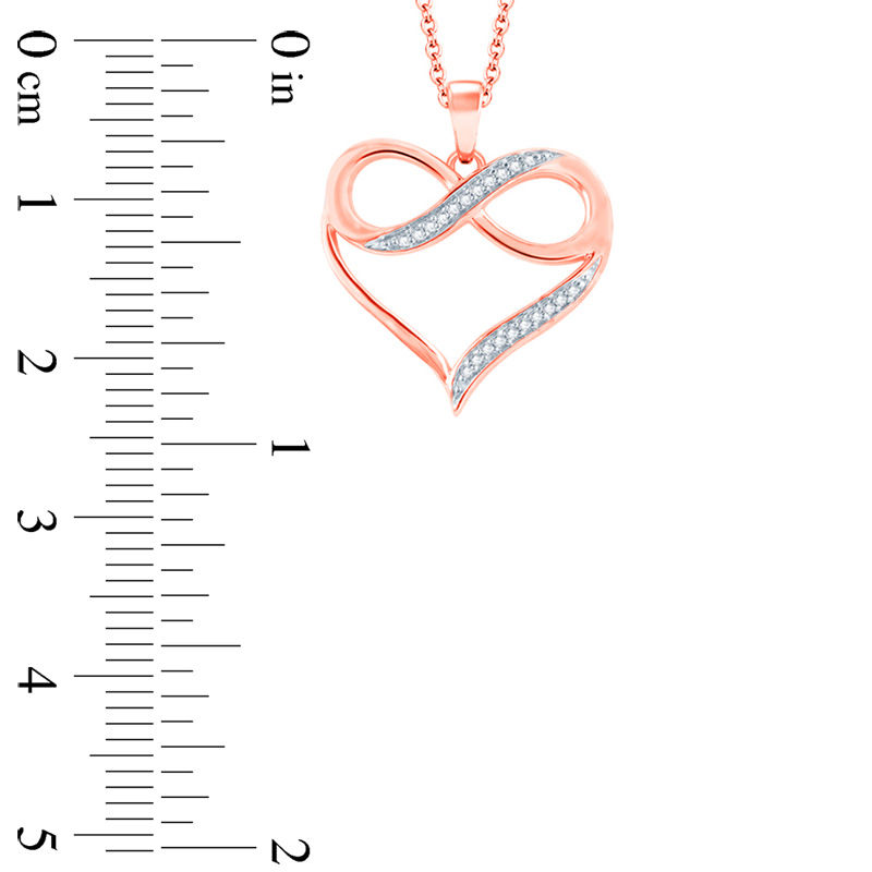 0.04 CT. T.W. Diamond Heart with Infinity Pendant in 10K Rose Gold