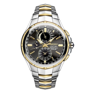 Men's Seiko Coutura Solar Perpetual Calendar Chronograph Watch with Grey Dial (Model: SSC376)