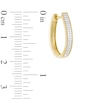 Thumbnail Image 1 of 0.23 CT. T.W. Diamond Double Row Hoop Earrings in 10K Gold