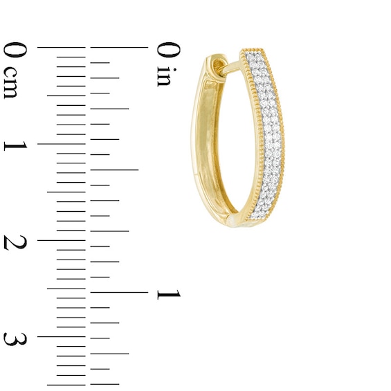 0.23 CT. T.W. Diamond Double Row Hoop Earrings in 10K Gold