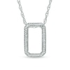 Thumbnail Image 0 of Diamond Accent Open Rectangle Necklace in Sterling Silver - 17"