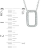 Thumbnail Image 1 of Diamond Accent Open Rectangle Necklace in Sterling Silver - 17"