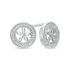 Thumbnail Image 0 of 1/10 CT. T.W. Diamond Flower Circle Stud Earrings in 10K White Gold