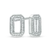 1/10 CT. T.W. Diamond Open Rectangle Stud Earrings in Sterling Silver