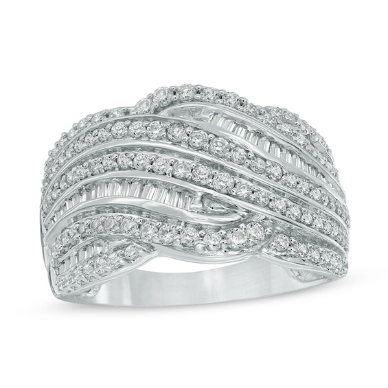 1.00 CT. T.W. Diamond Layered Ring in 10K White Gold