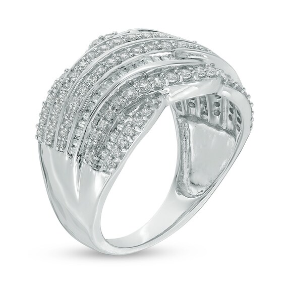 1.00 CT. T.W. Diamond Layered Ring in 10K White Gold