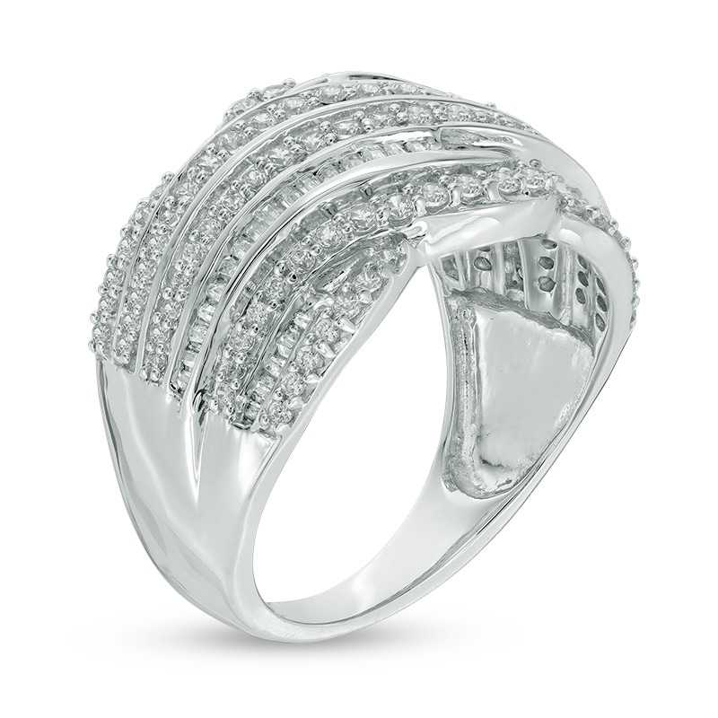 1.00 CT. T.W. Diamond Layered Ring in 10K White Gold|Peoples Jewellers