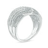 Thumbnail Image 1 of 1.00 CT. T.W. Diamond Layered Criss-Cross Ring in 10K White Gold