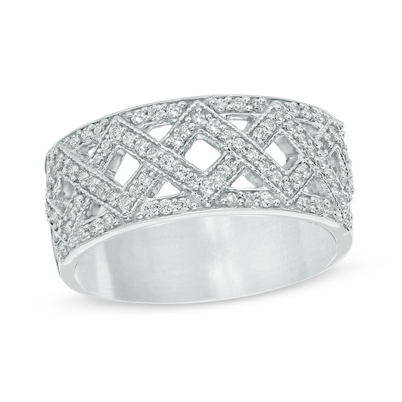 0.30 CT. T.W. Diamond Criss-Cross Band in Sterling Silver