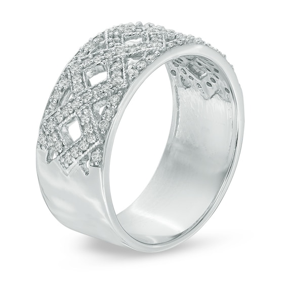 0.30 CT. T.W. Diamond Criss-Cross Band in Sterling Silver