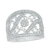 Thumbnail Image 0 of 1.00 CT. T.W. Diamond Flower Ring in 10K White Gold