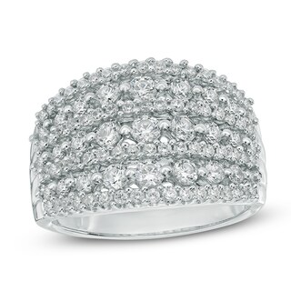 1.45 CT. T.W. Diamond Multi-Row Ring in 10K White Gold