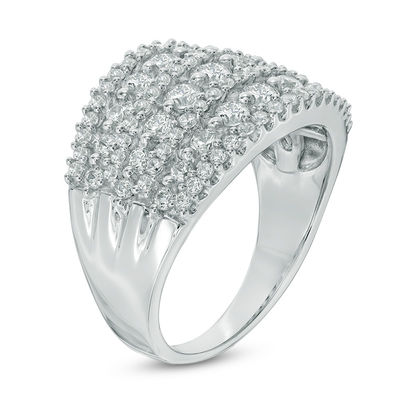 1.45 CT. T.W. Diamond Multi-Row Ring in 10K White Gold