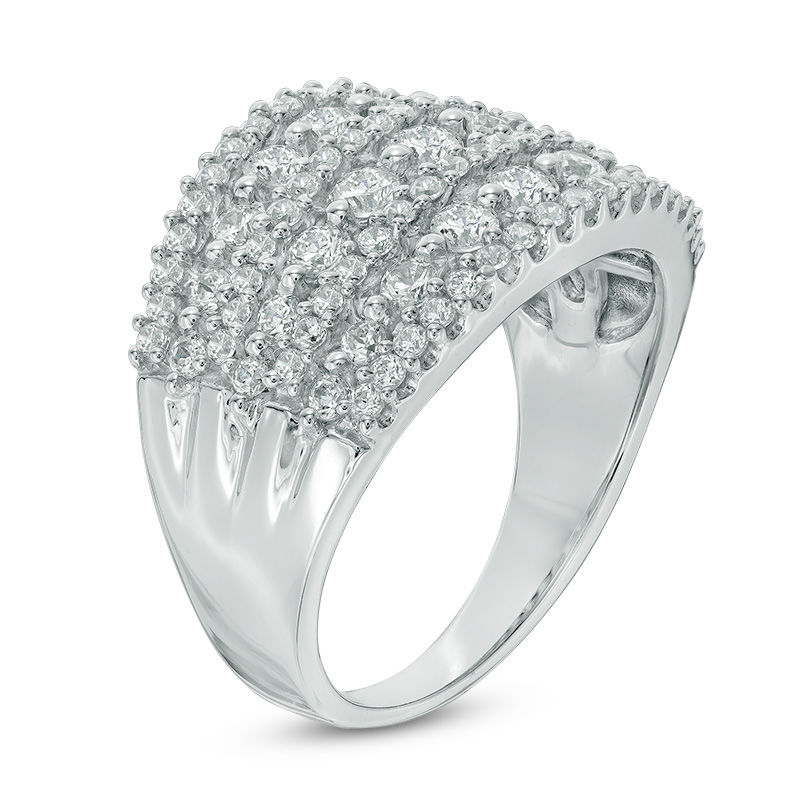 1.45 CT. T.W. Diamond Multi-Row Ring in 10K White Gold|Peoples Jewellers
