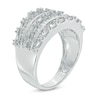 Thumbnail Image 1 of 1.45 CT. T.W. Baguette and Round Diamond Multi-Row Ring in 10K White Gold