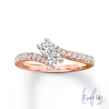 Thumbnail Image 0 of Ever Us™ 0.75 CT. T.W. Two-Stone Diamond Bypass Ring in 14K Rose Gold