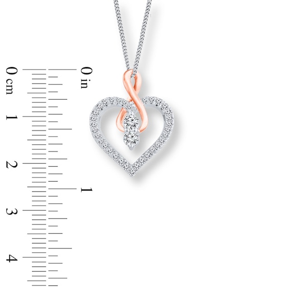 Ever Us™ CT. T.W. Diamond Heart with Infinity Pendant in 14K Two-Tone Gold