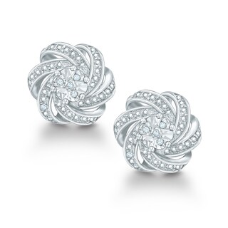 Diamond Accent Swirl Stud Earrings in Sterling Silver