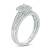 0.23 CT. T.W. Multi-Diamond Cushion Frame Bridal Set in 10K White Gold