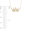 0.12 CT. T.W. Diamond Crown Necklace in 10K Gold - 16.5"