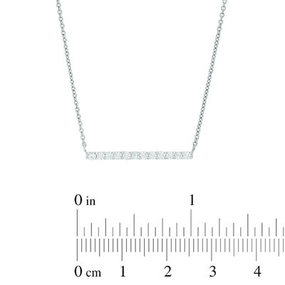 0.25 CT. T.W. Diamond Bar Necklace in 10K White Gold - 16"