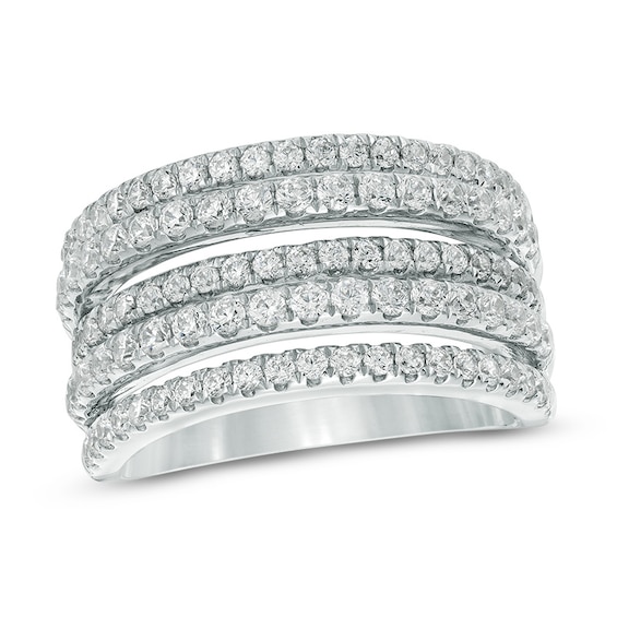 0.95 CT. T.W. Diamond Five Row Anniversary Band in 10K White Gold