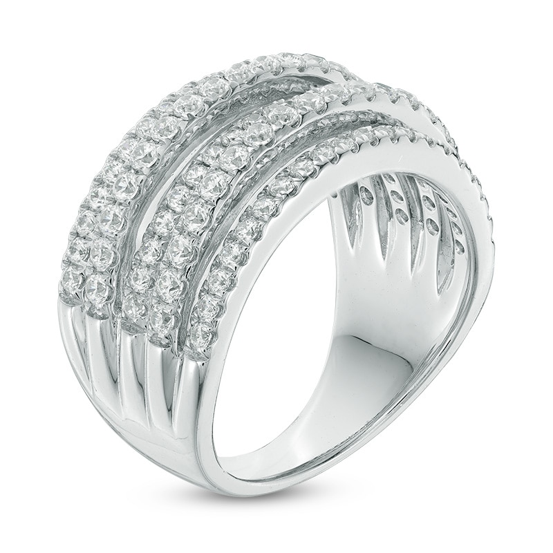 0.95 CT. T.W. Diamond Five Row Anniversary Band in 10K White Gold|Peoples Jewellers