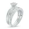 Thumbnail Image 1 of 0.23 CT. T.W. Diamond Slant Bridal Set in Sterling Silver
