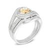 0.30 CT. T.W. Diamond Flower Swirl Bridal Set in 10K Two-Tone Gold