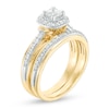 0.77 CT. T.W. Princess-Cut Diamond Frame Bridal Set in 10K Gold