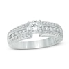 Thumbnail Image 0 of 0.95 CT. T.W. Diamond Three Row Engagement Ring in 10K White Gold