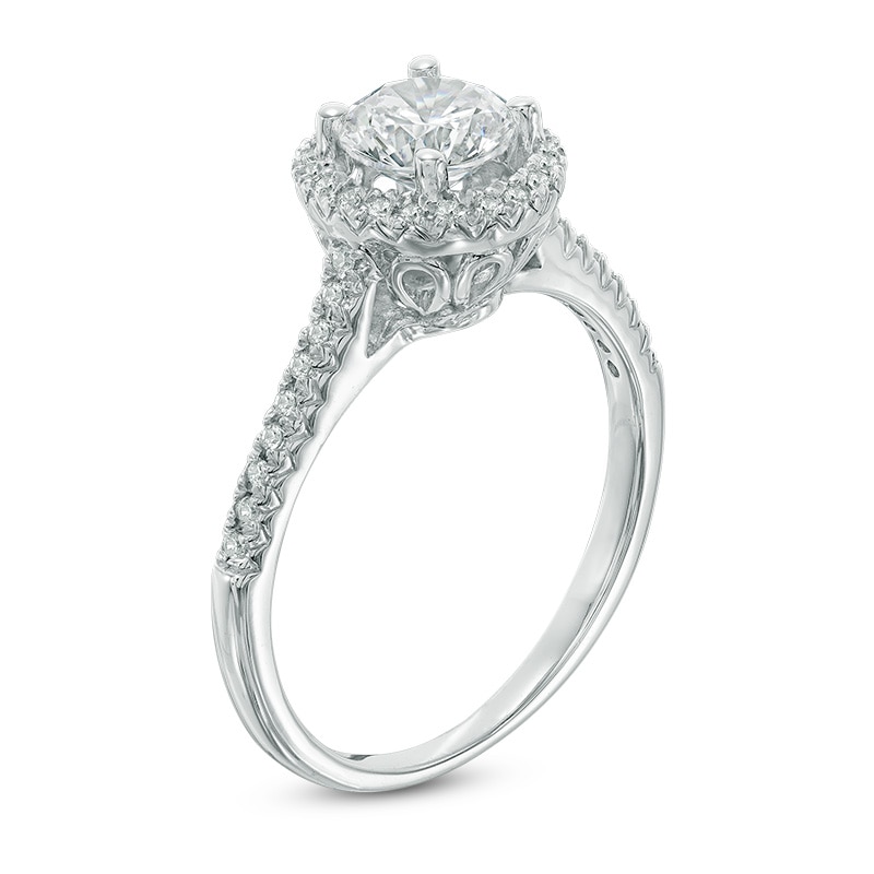 0.83 CT. T.W. Diamond Frame Engagement Ring in 10K White Gold|Peoples Jewellers