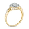 Thumbnail Image 1 of 0.25 CT. T. W. Diamond Tiered Sunburst Ring in 10K Gold
