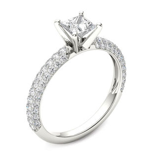 1.10 CT. T.W. Princess-Cut Diamond Engagement Ring in 14K White Gold