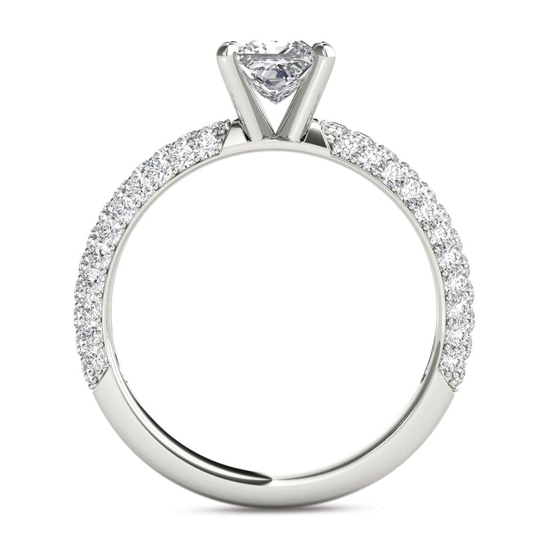 1.10 CT. T.W. Princess-Cut Diamond Engagement Ring in 14K White Gold|Peoples Jewellers