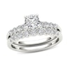 Thumbnail Image 0 of 1.00 CT. T.W. Diamond Scallop Shank Bridal Set in 14K White Gold