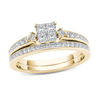 Thumbnail Image 0 of 1.00 CT. T.W. Quad Princess-Cut Multi-Diamond Bridal Set in 14K Gold